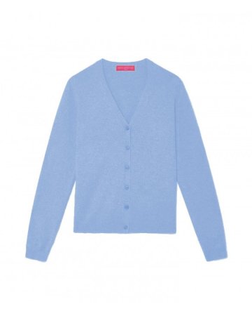 Tranquil Blue V-Neck Cashmere Cardigan