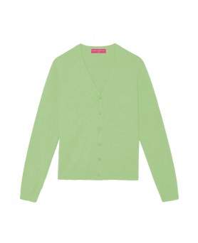 Women's Paradise Green Cashmere V-Neck Sweater