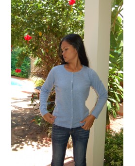 Women's Tranquil Blue Cashmere Cardigan