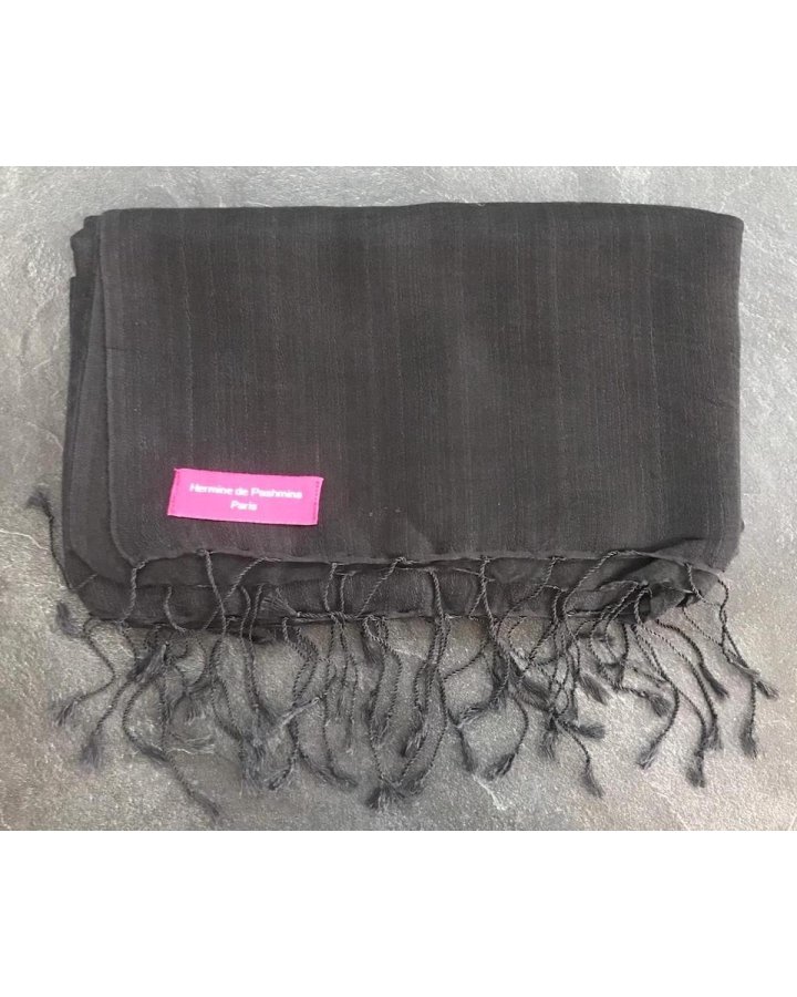 Pashmina grijs zwart | Hermine de Pashmina