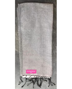 Pashmina en eau de soie Gris anthracite et gris clair