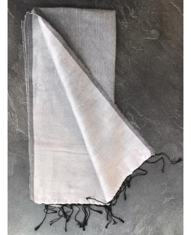 Pashmina en eau de soie Gris anthracite et gris clair