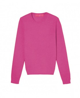 Raspberry long sleeve round neck cashmere sweater for women