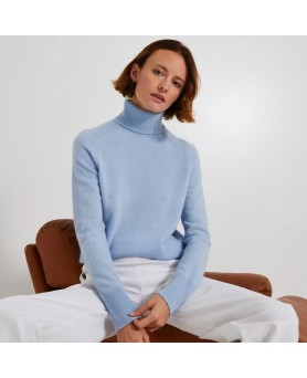 Rollkragenpullover aus Kaschmir Eisblaue