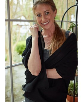 Pashmina puur kasjmier Zwart