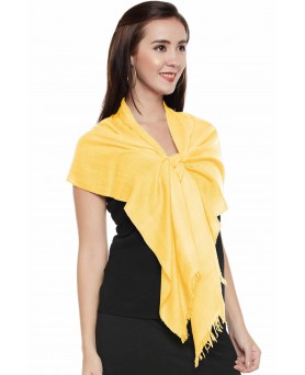 Pashmina van Puur Kasjmier in Lichtgeel