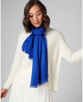 Pashmina en pur cachemire Bleu électrique