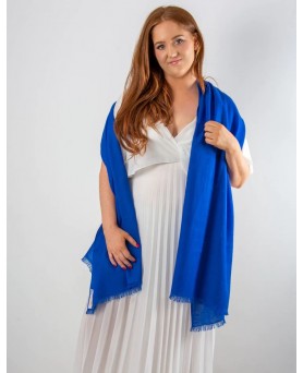 Pashmina en pur cachemire Bleu électrique