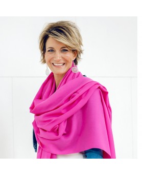 Пашмина чистый кашемир Фуксия розовый