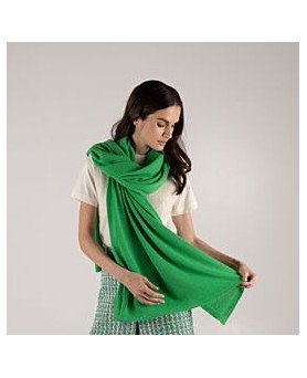 Пашмина чистый кашемир Ярко-зеленый