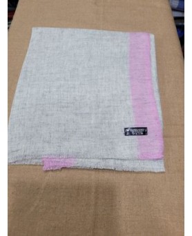 Pashmina Himalayan in cashmere con fascia Rosa Pallido