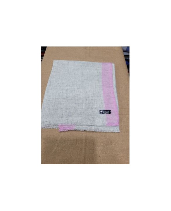 Pashmina Himalayan in cashmere con fascia Rosa Pallido