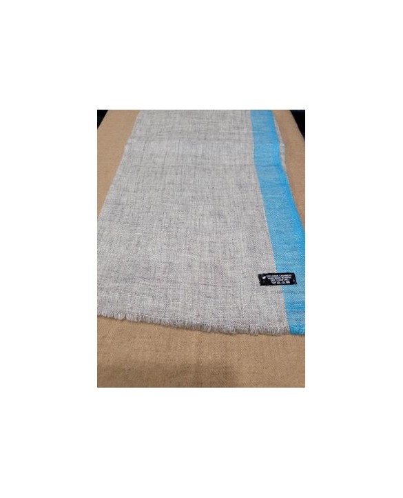 Kasjmier Himalaya Pashmina met band Bleu turquoise