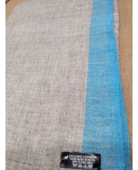 Kasjmier Himalaya Pashmina met band Bleu turquoise