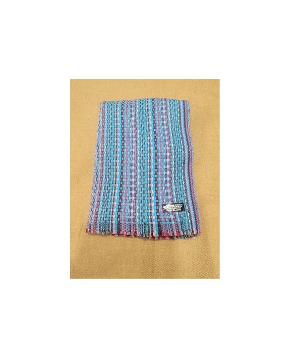 Crossed Cashmere Pashmina in Turquoise Blue