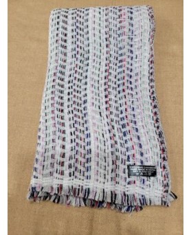 Pashmina in Cashmere Bianco Intrecciato