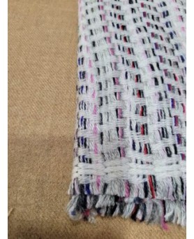 Pashmina in Cashmere Bianco Intrecciato