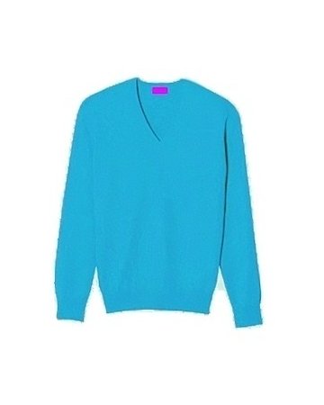 Herren Pullover aus Kaschmir mit V-Ausschnitt Curacao blau