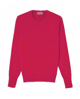 Pull col rond en cachemire Fuchsia pour homme