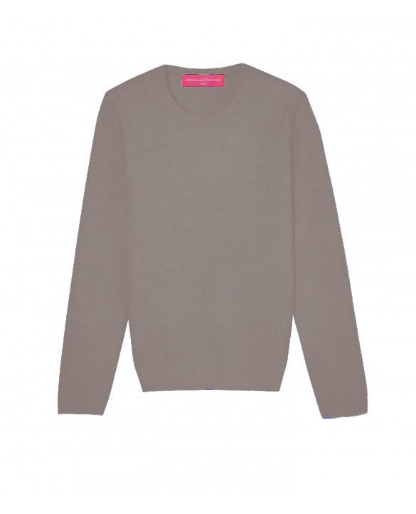 кофе кашемировый свитер с длинными рукавами и круглым вырезом для женщин