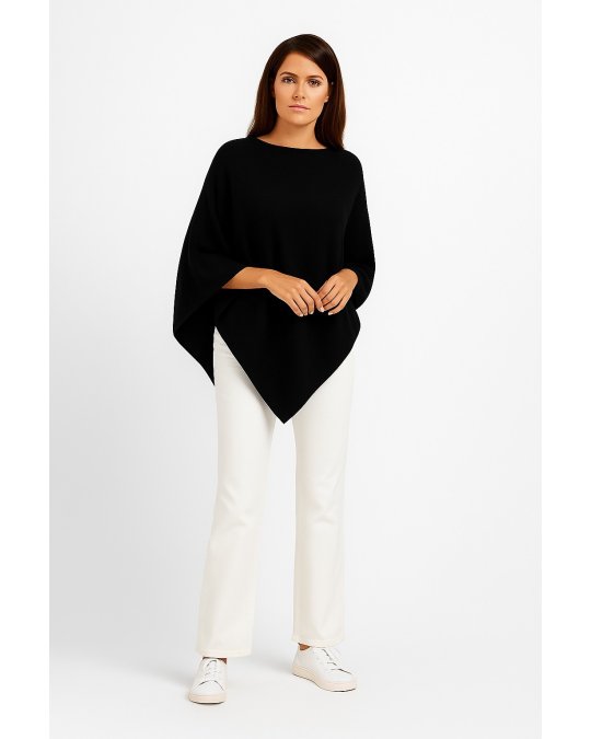 Cashmere poncho Black