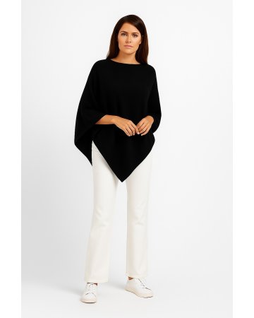 Poncho aus Kaschmir Schwarz