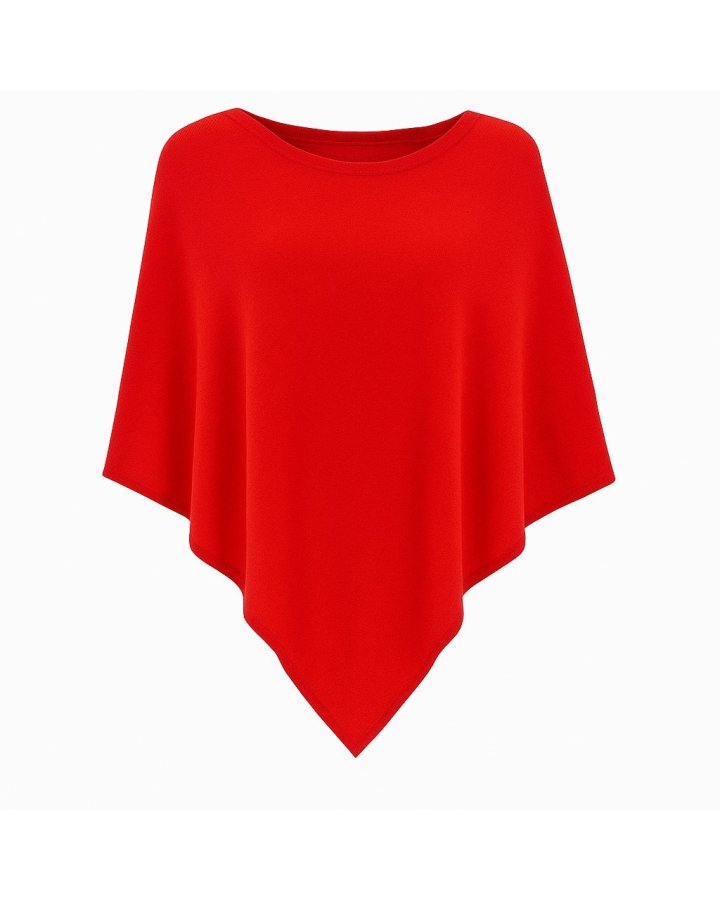 Poncho aus Kaschmir Rot