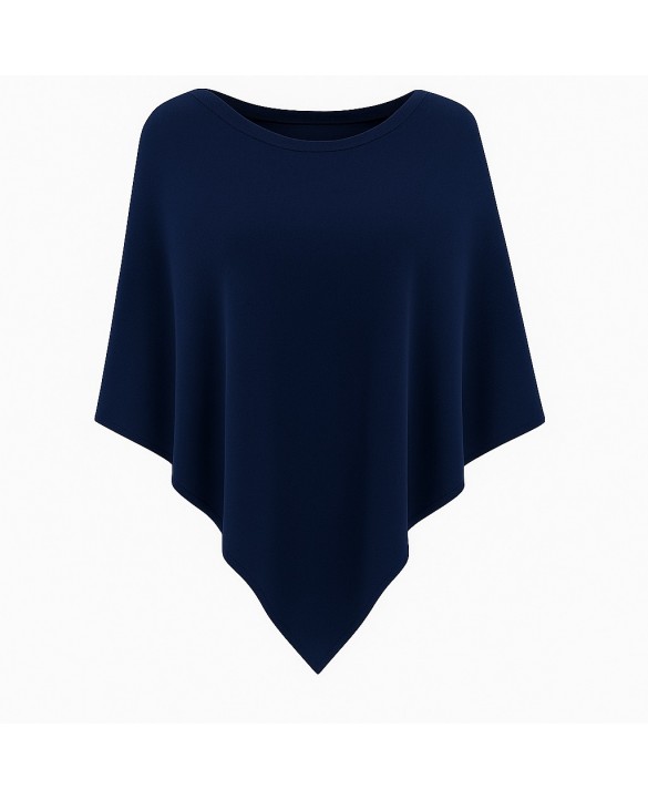 Kasjmier Poncho Marineblauw