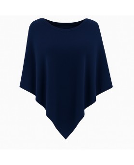 Cashmere poncho Navy blue