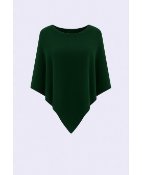 Kasjmier Poncho Donkergroen