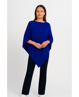 Poncho Bleu Electrique en cachemire