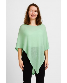 Poncho aus Kaschmir Hellgrün