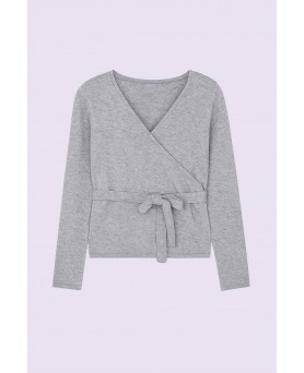 Maglione a portafoglio in cachemire Grigio chiaro