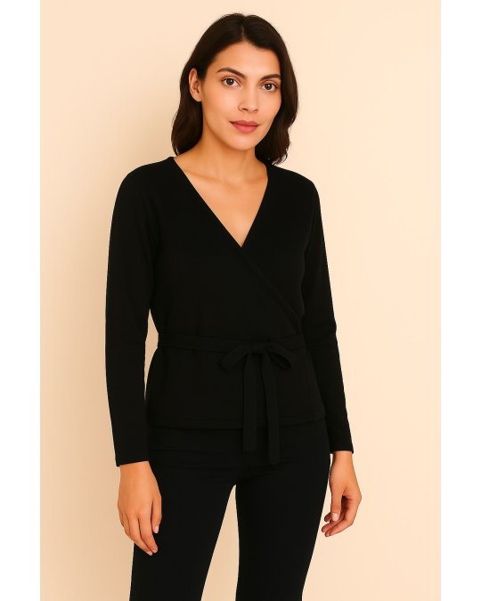 Cashmere wrap Cardigan Black