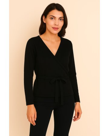 Cashmere wrap Cardigan Black