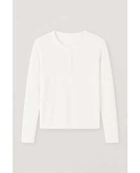 Pull tunisien en cachemire blanc