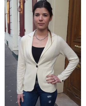 Veste-Blazer aus Kaschmir Weiß