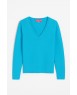 Maglia con scollo a V in cachemire Blu Curaçao