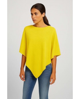 Kasjmierponcho in Gemêleerd Geel
