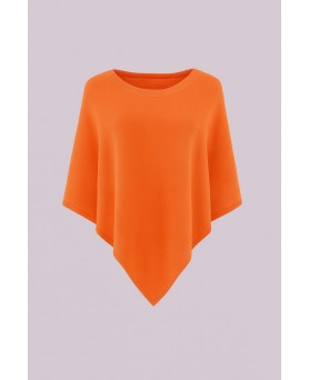 Poncho en cachemire Sunset orange