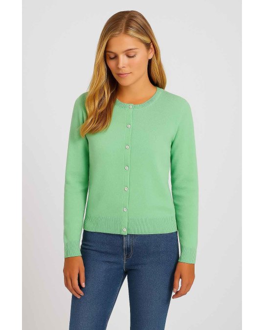 Paradiesgrüner Kaschmir-Cardigan für Damen