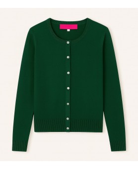 Bottle Green Cashmere Cardigan for Women