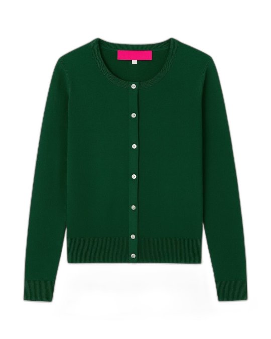 Flessengroene Kasjmier Cardigan voor Dames
