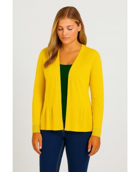 Froufrou-vest van gemêleerd geel kasjmier voor dames