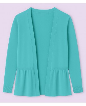 Gilet Froufrou en cachemire Bleu lagon pour femme