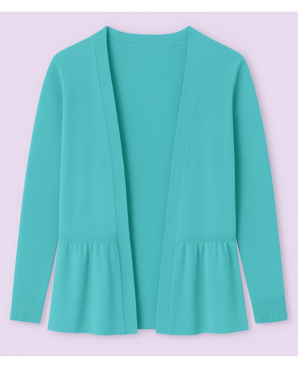 Reißverschluss Strickjacke Mint Damen Damen-Wintermantel