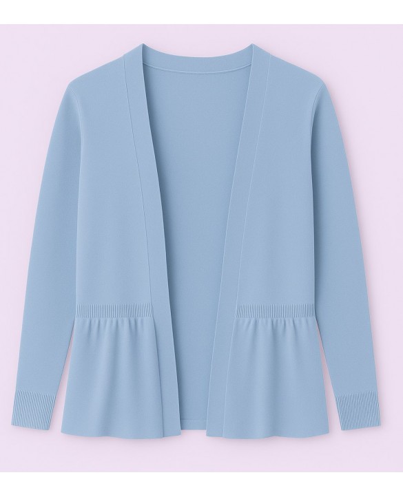 Gilet Froufrou van kasjmier in gletsjerblauw voor dames