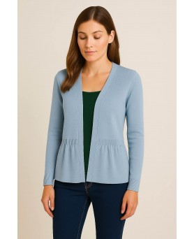 Gilet Froufrou van kasjmier in gletsjerblauw voor dames