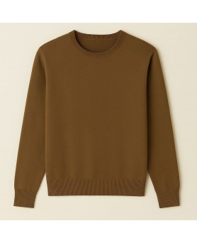 Herren Kaschmirpullover Rundhals in Kaffee