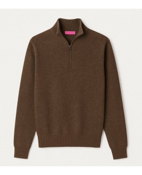 Pull camionneur en cachemire Chocolat chiné pour homme